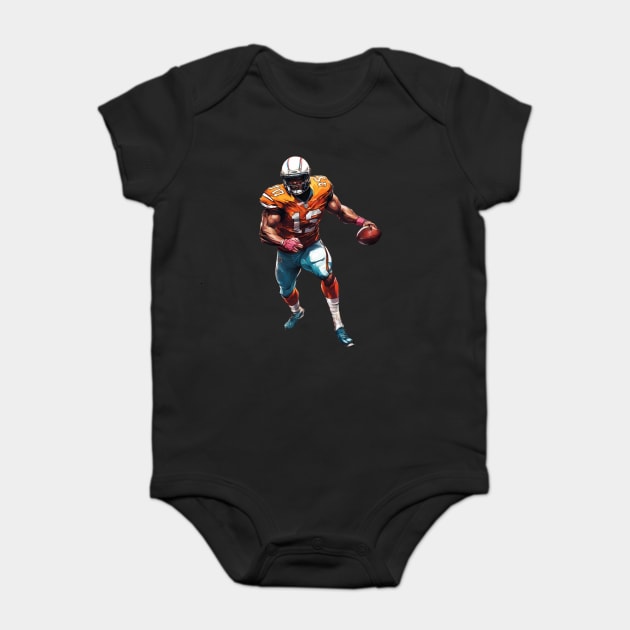 End Zone American Football Baby Bodysuit by animegirlnft